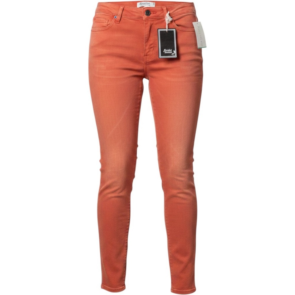 NWT Scarlet Boulevard Women Size 28 Coral Orange Skinny Jeans Stretch Denim